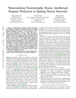 Watermarking Neuromorphic Brains: Intellectual Property Protection in
  Spiking Neural Networks