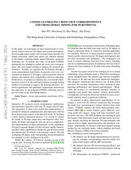 COM3D: Leveraging Cross-View Correspondence and Cross-Modal Mining for
  3D Retrieval