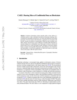 CAKE: Sharing Slices of Confidential Data on Blockchain