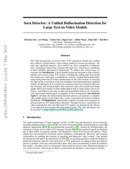 Sora Detector: A Unified Hallucination Detection for Large Text-to-Video
  Models