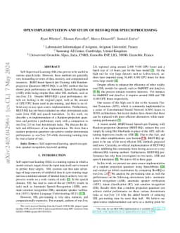 Open Implementation and Study of BEST-RQ for Speech Processing