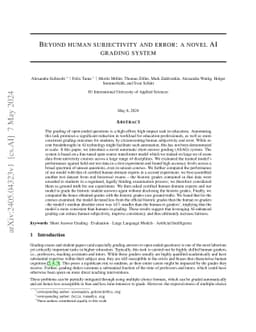 Beyond human subjectivity and error: a novel AI grading system