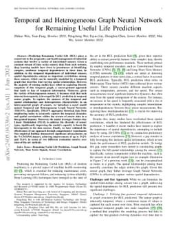 Temporal and Heterogeneous Graph Neural Network for Remaining Useful
  Life Prediction