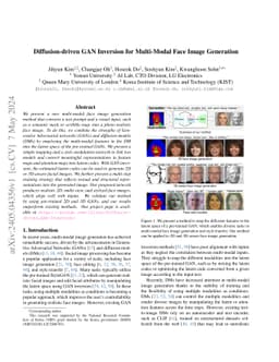Diffusion-driven GAN Inversion for Multi-Modal Face Image Generation