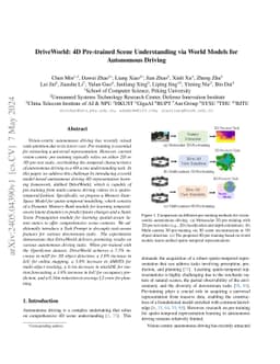 DriveWorld: 4D Pre-trained Scene Understanding via World Models for
  Autonomous Driving