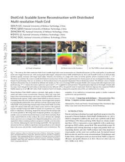 DistGrid: Scalable Scene Reconstruction with Distributed
  Multi-resolution Hash Grid