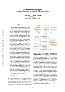 Toward In-Context Teaching: Adapting Examples to Students'
  Misconceptions