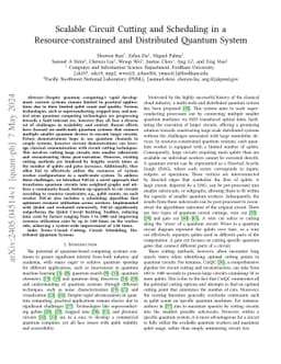 Scalable Circuit Cutting and Scheduling in a Resource-constrained and
  Distributed Quantum System