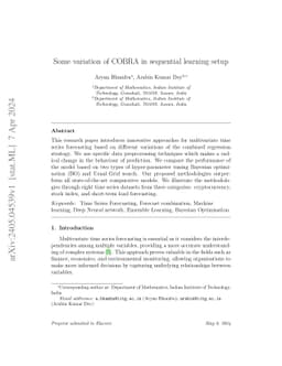 Some variation of COBRA in sequential learning setup