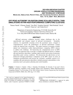Off-Road Autonomy Validation Using Scalable Digital Twin Simulations
  Within High-Performance Computing Clusters
