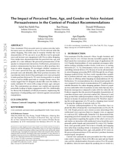 The Impact of Perceived Tone, Age, and Gender on Voice Assistant
  Persuasiveness in the Context of Product Recommendations
