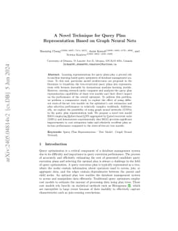 A Novel Technique for Query Plan Representation Based on Graph Neural
  Nets