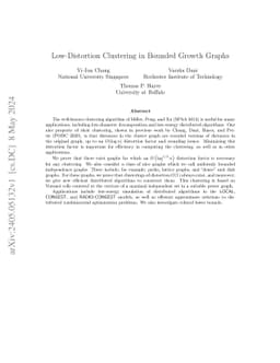 Low-Distortion Clustering in Bounded Growth Graphs