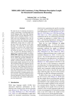 MIDGARD: Self-Consistency Using Minimum Description Length for
  Structured Commonsense Reasoning