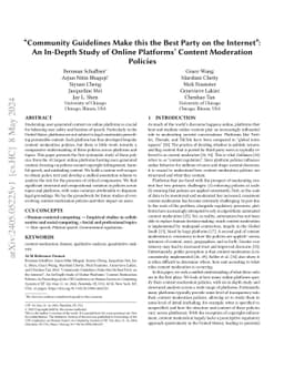 "Community Guidelines Make this the Best Party on the Internet": An
  In-Depth Study of Online Platforms' Content Moderation Policies