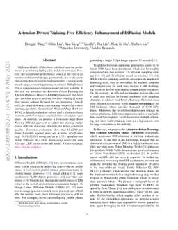 Attention-Driven Training-Free Efficiency Enhancement of Diffusion
  Models