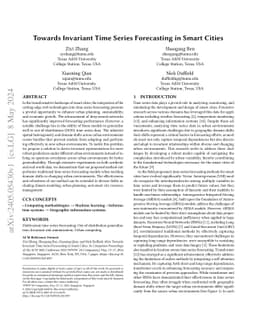 Towards Invariant Time Series Forecasting in Smart Cities