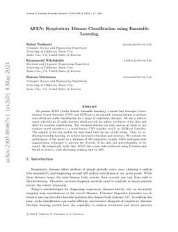 AFEN: Respiratory Disease Classification using Ensemble Learning