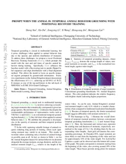 Prompt When the Animal is: Temporal Animal Behavior Grounding with
  Positional Recovery Training