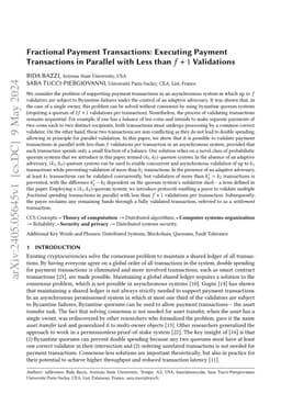 Fractional Payment Transactions: Executing Payment Transactions in
  Parallel with Less than f+1 Validations