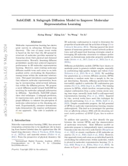 SubGDiff: A Subgraph Diffusion Model to Improve Molecular Representation
  Learning