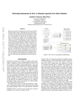Detecting Statements in Text: A Domain-Agnostic Few-Shot Solution