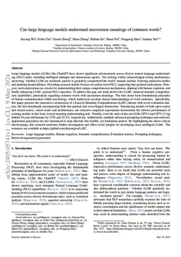Can large language models understand uncommon meanings of common words?