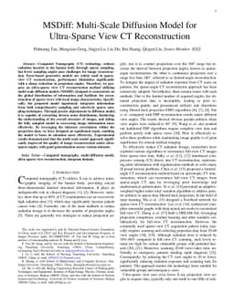 MSDiff: Multi-Scale Diffusion Model for Ultra-Sparse View CT
  Reconstruction