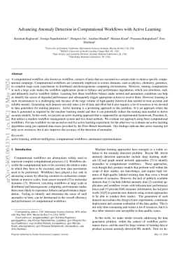 Advancing Anomaly Detection in Computational Workflows with Active
  Learning