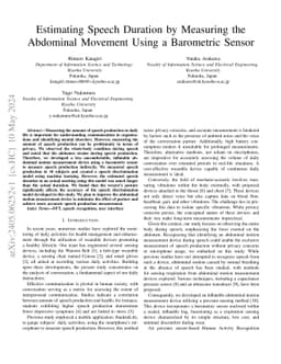 Estimating Speech Duration by Measuring the Abdominal Movement Using a
  Barometric Sensor