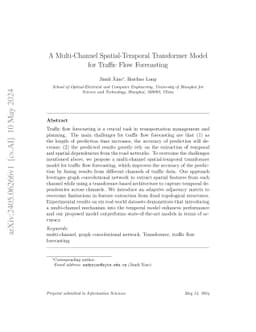 A Multi-Channel Spatial-Temporal Transformer Model for Traffic Flow
  Forecasting