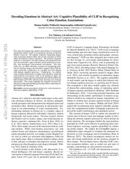 Decoding Emotions in Abstract Art: Cognitive Plausibility of CLIP in
  Recognizing Color-Emotion Associations