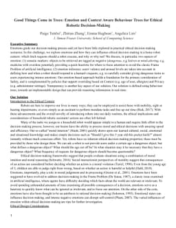 Good Things Come in Trees: Emotion and Context Aware Behaviour Trees for
  Ethical Robotic Decision-Making