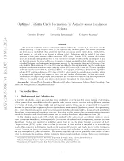Optimal Uniform Circle Formation by Asynchronous Luminous Robots