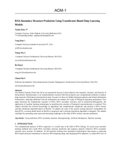 RNA Secondary Structure Prediction Using Transformer-Based Deep Learning
  Models