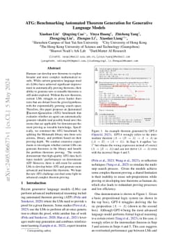 ATG: Benchmarking Automated Theorem Generation for Generative Language
  Models