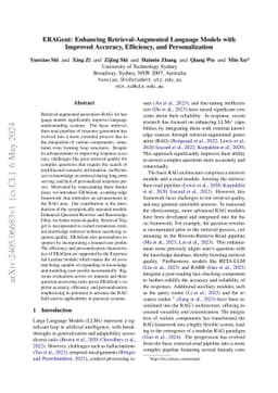 ERAGent: Enhancing Retrieval-Augmented Language Models with Improved
  Accuracy, Efficiency, and Personalization