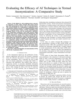 Evaluating the Efficacy of AI Techniques in Textual Anonymization: A
  Comparative Study