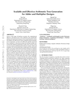 Scalable and Effective Arithmetic Tree Generation for Adder and
  Multiplier Designs