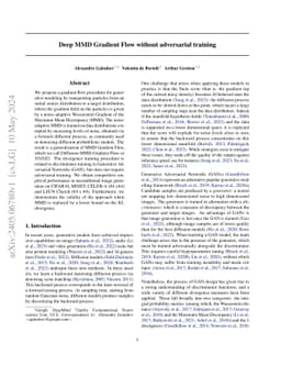 Deep MMD Gradient Flow without adversarial training