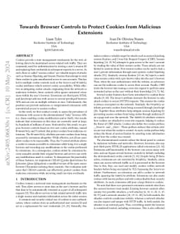 Towards Browser Controls to Protect Cookies from Malicious Extensions