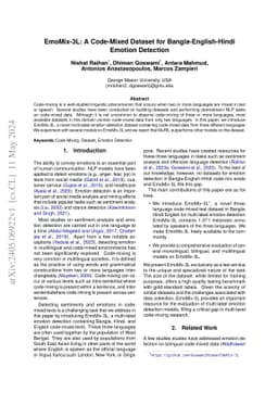 EmoMix-3L: A Code-Mixed Dataset for Bangla-English-Hindi Emotion
  Detection