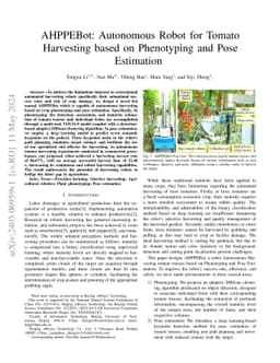 AHPPEBot: Autonomous Robot for Tomato Harvesting based on Phenotyping
  and Pose Estimation