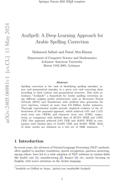 AraSpell: A Deep Learning Approach for Arabic Spelling Correction