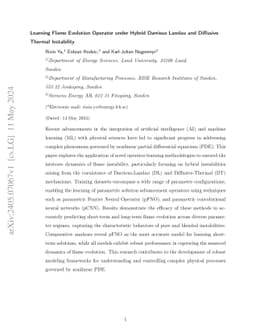 Learning Flame Evolution Operator under Hybrid Darrieus Landau and
  Diffusive Thermal Instability
