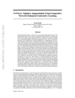 CoViews: Adaptive Augmentation Using Cooperative Views for Enhanced
  Contrastive Learning