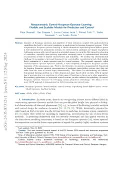 Nonparametric Control Koopman Operators