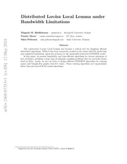 Distributed Lovász Local Lemma under Bandwidth Limitations