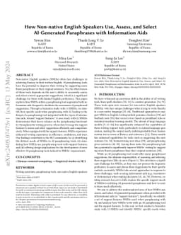 How Non-native English Speakers Use, Assess, and Select AI-Generated
  Paraphrases with Information Aids