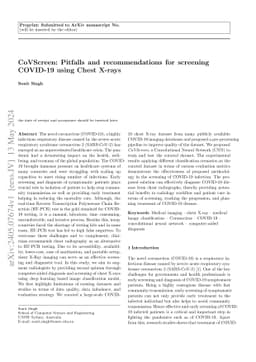 CoVScreen: Pitfalls and recommendations for screening COVID-19 using
  Chest X-rays